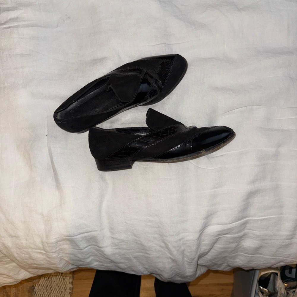 🖤🖤🖤ROBERT CLERGIE PARIS Black FLATS loafers 38 - Picture 8 of 10